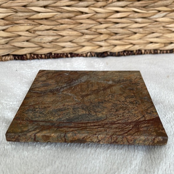 Solid Marble Trinket Dish  5” Square Candle Holder Soap Dish - Picture 3 of 7